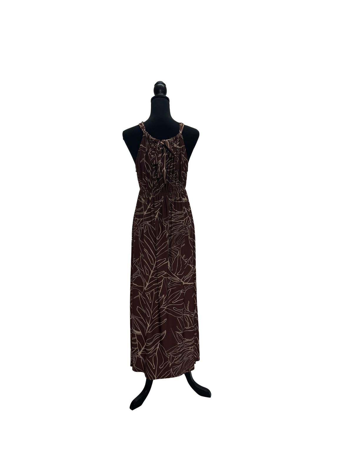 【LAHAINAMOON】バックリボンワンピース_lahaina-0002-monstera-brown