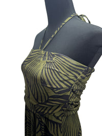 【LAHAINAMOON】ホルダーネックワンピース_lahaina-0003-hibiscus-khaki