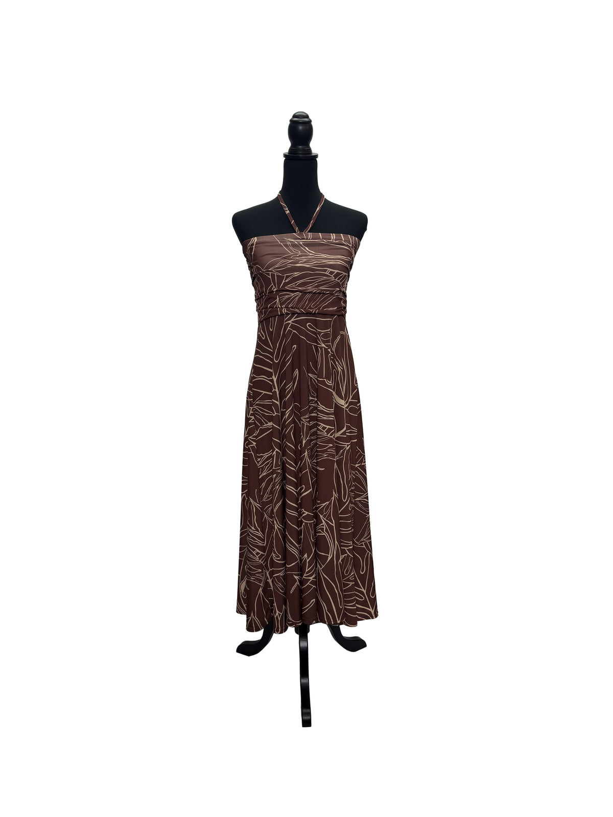 【LAHAINAMOON】ホルダーネックワンピース_lahaina-0003-monstera-brown