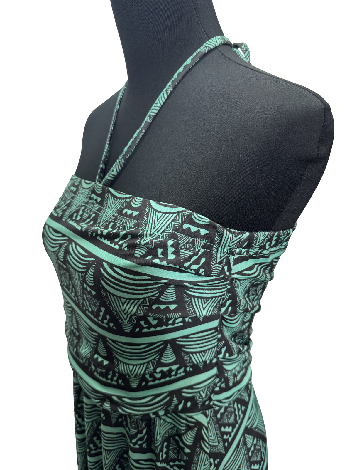 【LAHAINAMOON】ホルダーネックワンピース_lahaina-0003-tapa-triangle-green
