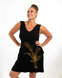 【Puahina】オレナ・ルアナ・タンクドレス Black（ʻŌlena Luana Tank Dress Black）※6月末発送