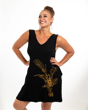 【Puahina】オレナ・ルアナ・タンクドレス Black（ʻŌlena Luana Tank Dress Black）※6月末発送