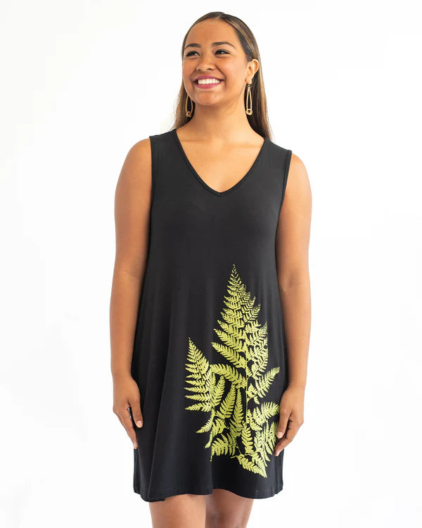 【Puahina】パラパライ・ルアナ・タンクドレス Black（Palapalai Luana Tank Dress Black）※6月末発送