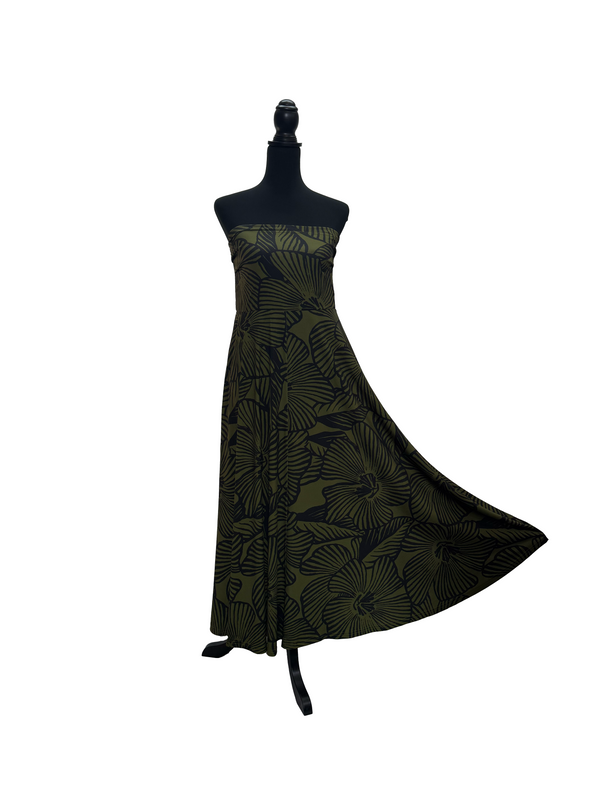 【LAHAINAMOON】ベアトップワンピース_lahaina-0001-hibiscus-khaki