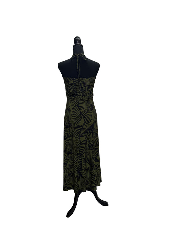 【LAHAINAMOON】ホルダーネックワンピース_lahaina-0003-hibiscus-khaki