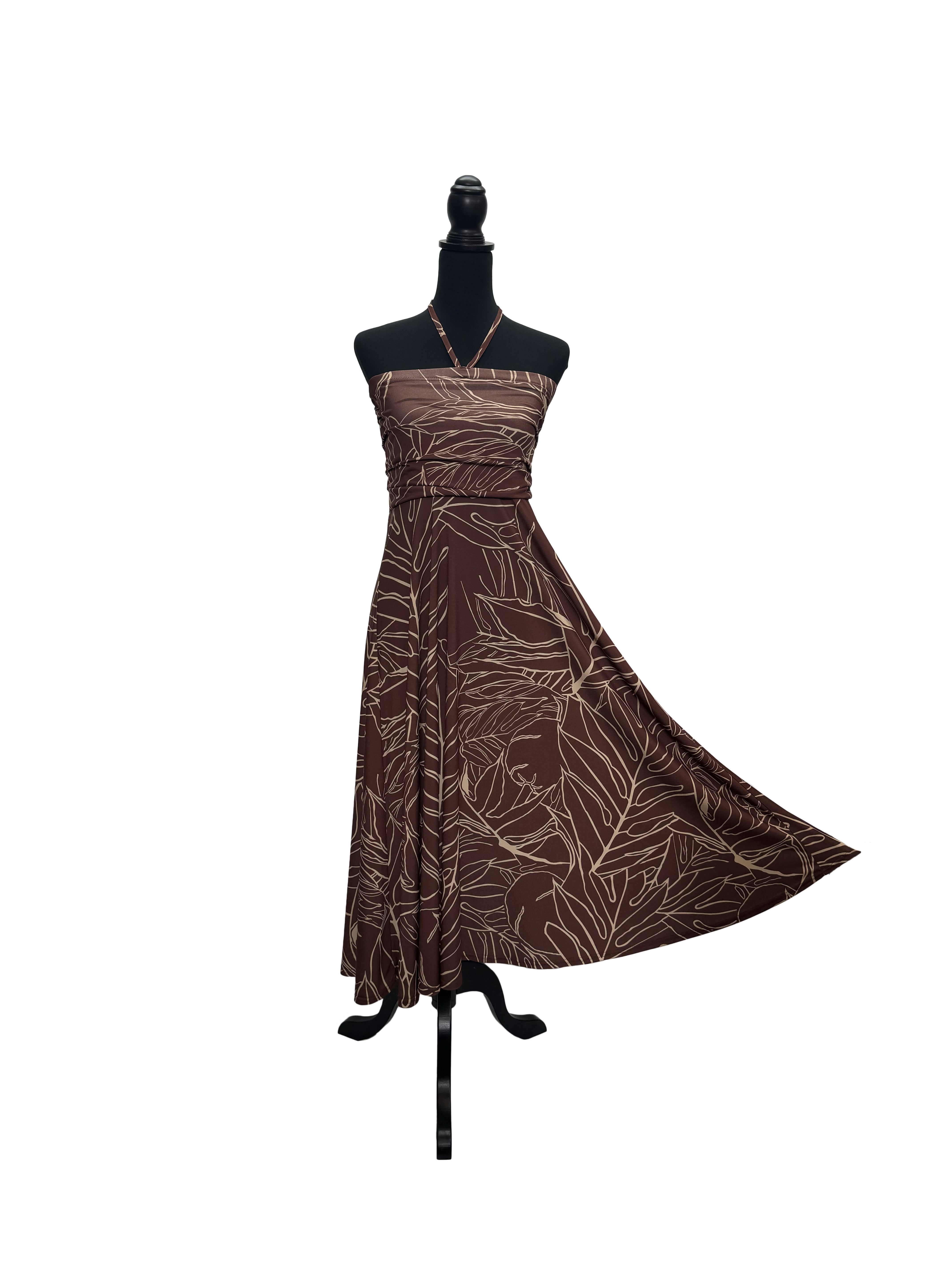 LAHAINAMOON】ホルダーネックワンピース_lahaina-0003-monstera-brown