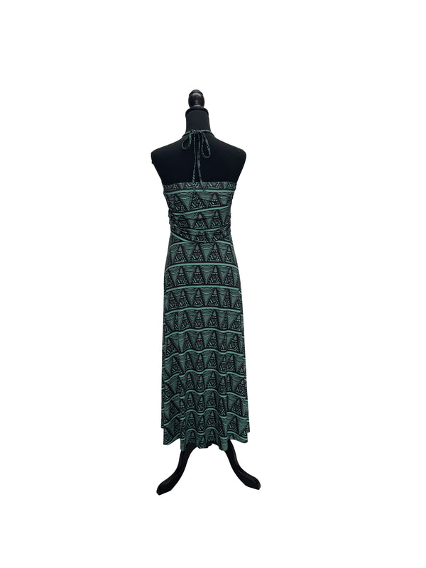 【LAHAINAMOON】ホルダーネックワンピース_lahaina-0003-tapa-triangle-green