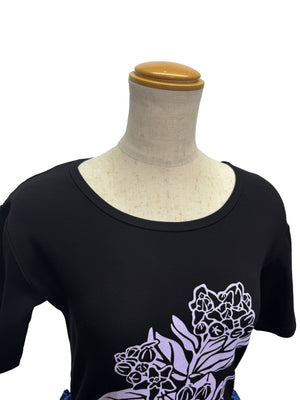 【LAHAINAMOON】5分袖Tシャツ_lahaina-0014-black-crownflower-XXL
