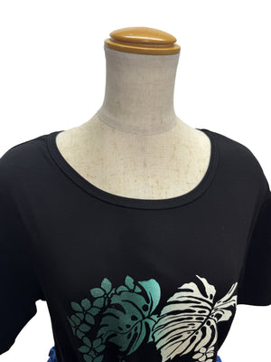 【LAHAINAMOON】5分袖Tシャツ_lahaina-0014-black-monsteralei-XXL
