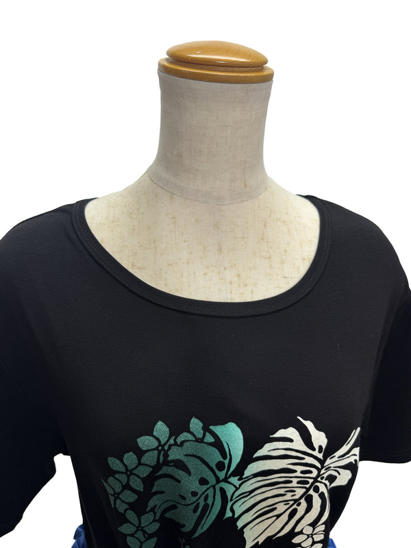 【LAHAINAMOON】5分袖Tシャツ_lahaina-0014-black-monsteralei-XXL