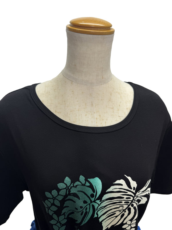 【LAHAINAMOON】5分袖Tシャツ_lahaina-0014-black-monsteralei-XL